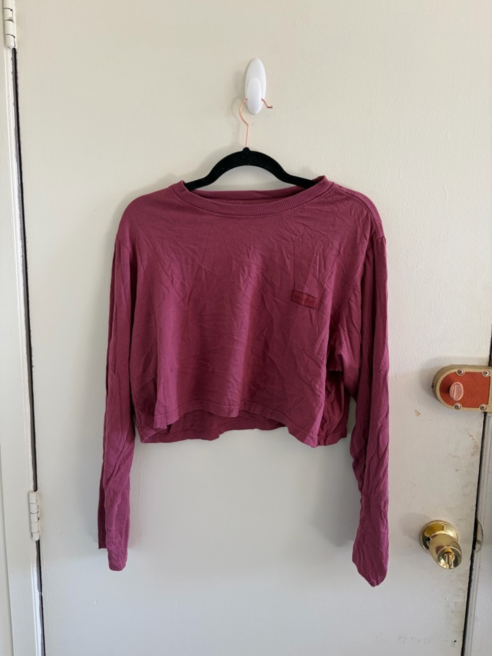 SET Active Cropped Long-Sleeve Top in Mauve